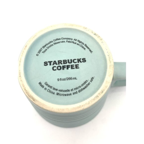2007 Starbucks Mint Green Mocha, Ribbed, Coffee Mug/Cup, 9oz - Picture 7 of 7